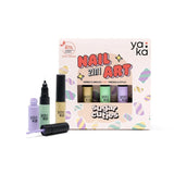 Yaka Nail Art NAIL ART 2-in-1 Set van 3 Nagellakken met kwastje en precisiepen, Sugar Cuties