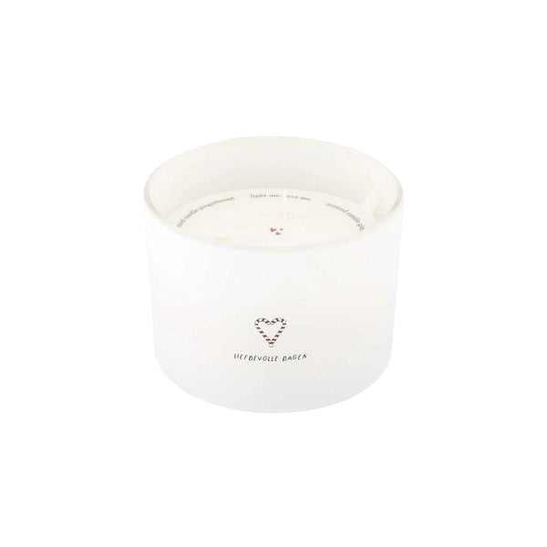 Zusss geurkaars glas hart liefdevolle dagen wit