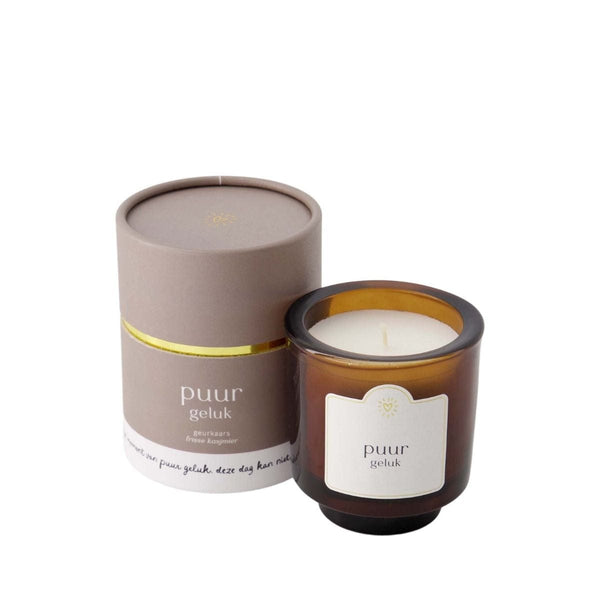 Zusss Geurkaars in koker met tekst, Puur geluk