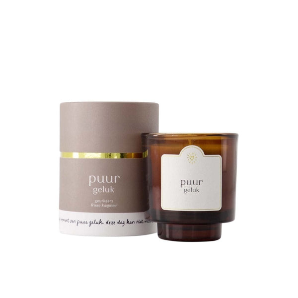 Zusss Geurkaars in koker met tekst, Puur geluk