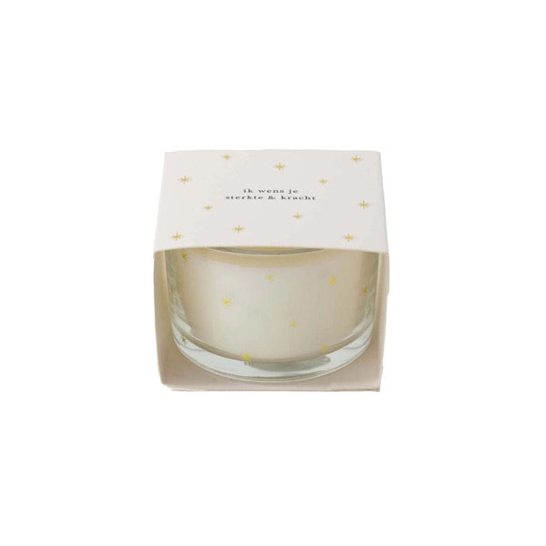 Zusss Geurkaars in wikkel met tekst, Ik wens je sterkte & kracht