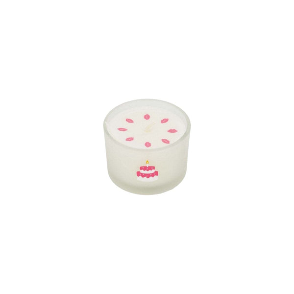 Zusss geurkaarsje glas taart wit/roze