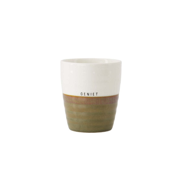 Zusss koffiemok geniet wit/donkergroen