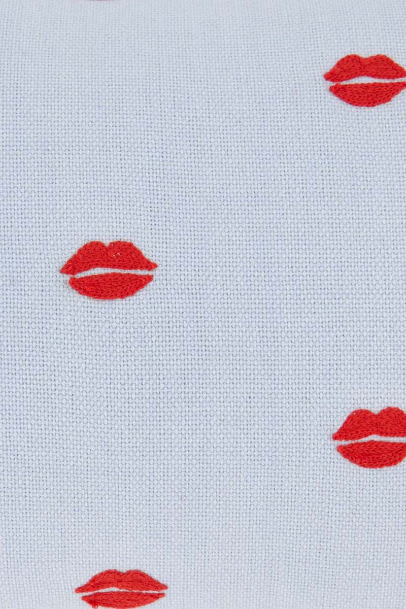 Zusss Kussen Bisous 25 x 35 cm, Blauw/Rood