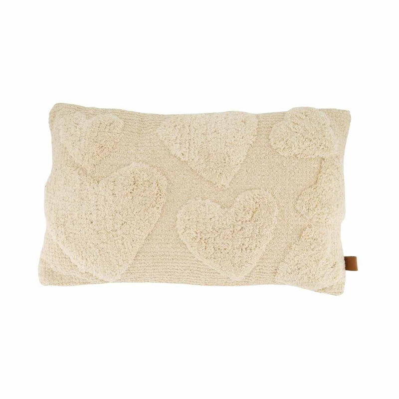 Zusss kussen hartjes 30x50cm ecru