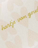 Zusss Kussen met hartjesmotief en tekst 'hartje van goud', 35x25cm