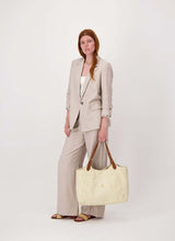 Zusss Love Shopper met leren details, Beige