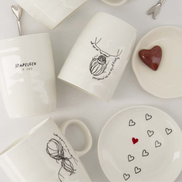 Zusss schaaltje hartjes wit/zwart/port