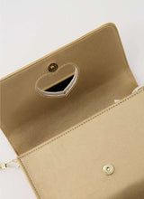 Zusss Schoudertas met hartjes spiegel, Champagne goud