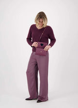 Zusss Schoudertas met hartvormig spiegeltje, Aubergine