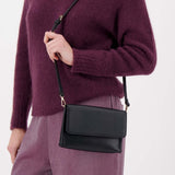 Zusss Schoudertas met hartvormig spiegeltje, Zwart