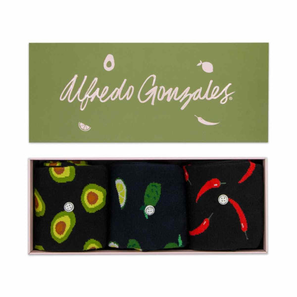 Alfredo Gonzales Giftbox 3 paar, Avocado's | Limoenen | Chilipepers 42/45