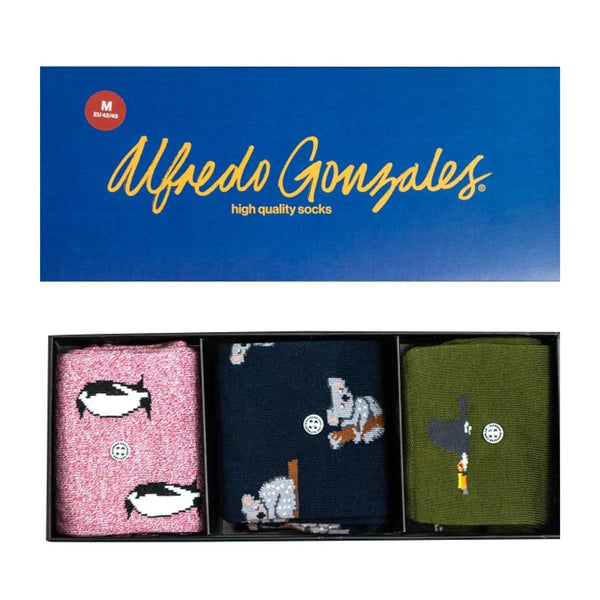Alfredo Gonzales Giftbox 3 paar, Toekans | Koala's | Pinguins 42/45