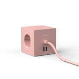 Avolt SQUARE 1 Stekkerdoos met 2 USB-A poorten, Old Pink