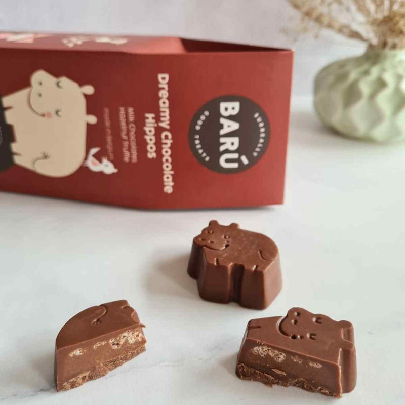 Barú Dreamy chocolade hippos, Hazelnoot truffel 4 stuks