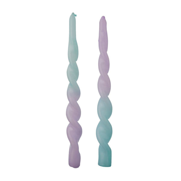 by Vivi Dip dye gedraaide kaars, Mermaid, per stuk
