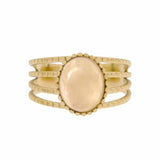Ellen Beekmans 4-delige ring met ovale gemstone, Licht roze