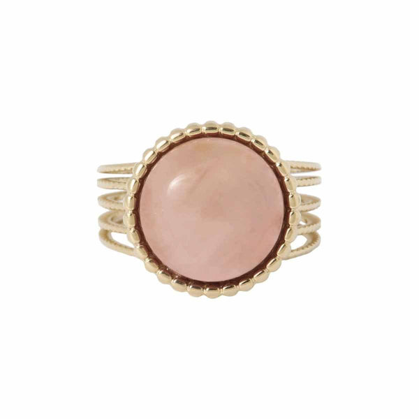 Ellen Beekmans 4-delige ring met ronde gemstone, Licht Roze