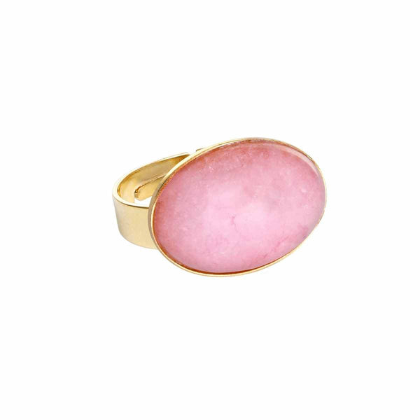 Ellen Beekmans Ring met ovale gemstone, Fel Roze