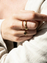Ellen Beekmans Twisted ring met gemstone, Bruin