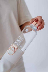 Equa MISMATCH Glazen drinkfles met cover van kunstleer, Sage 750ml