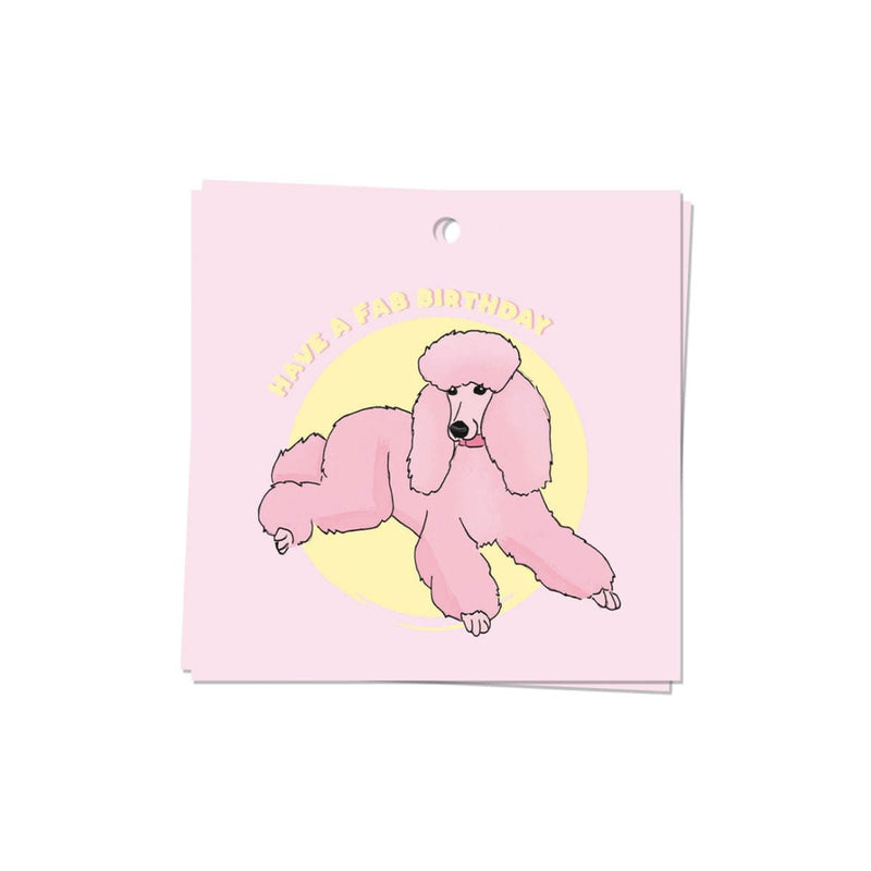 Kaart Blanche Gift tag, Birthday Poodle