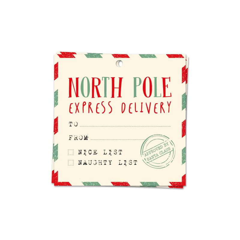 Kaart Blanche Gift tag, North Pole express