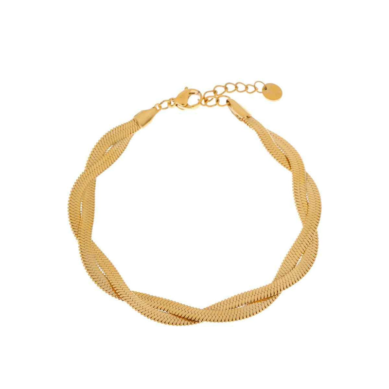 Label Kiki Armband goud, Braided Snake