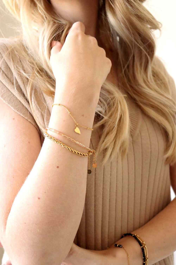 Label Kiki Armband goud, Heart