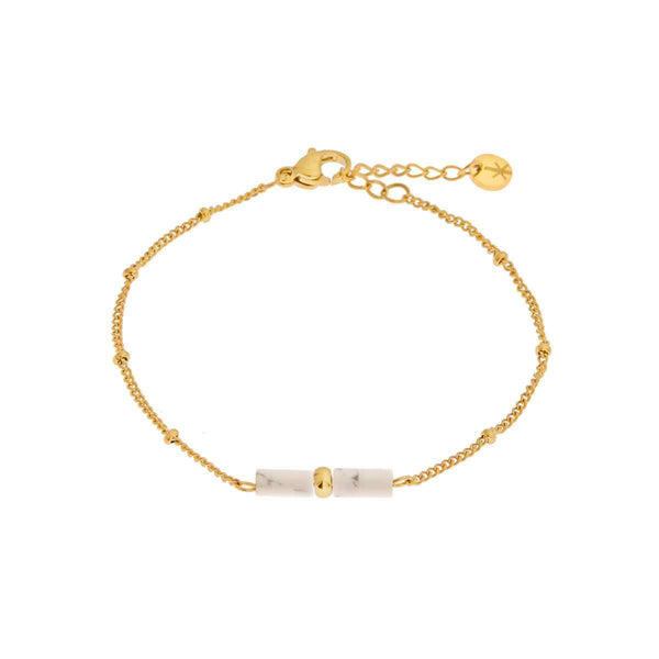 Label Kiki Armband goud, Marble tube