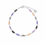 Label Kiki Armband zilver, Lavender Rainbow