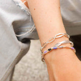 Label Kiki Armband zilver, Lavender Rainbow