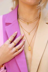 Label Kiki Middellange ketting goud, Flower power