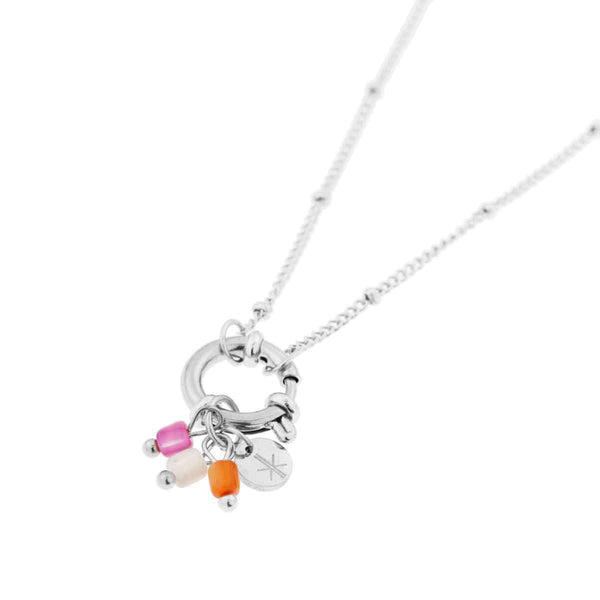 Label Kiki Middellange ketting zilver, Blossom