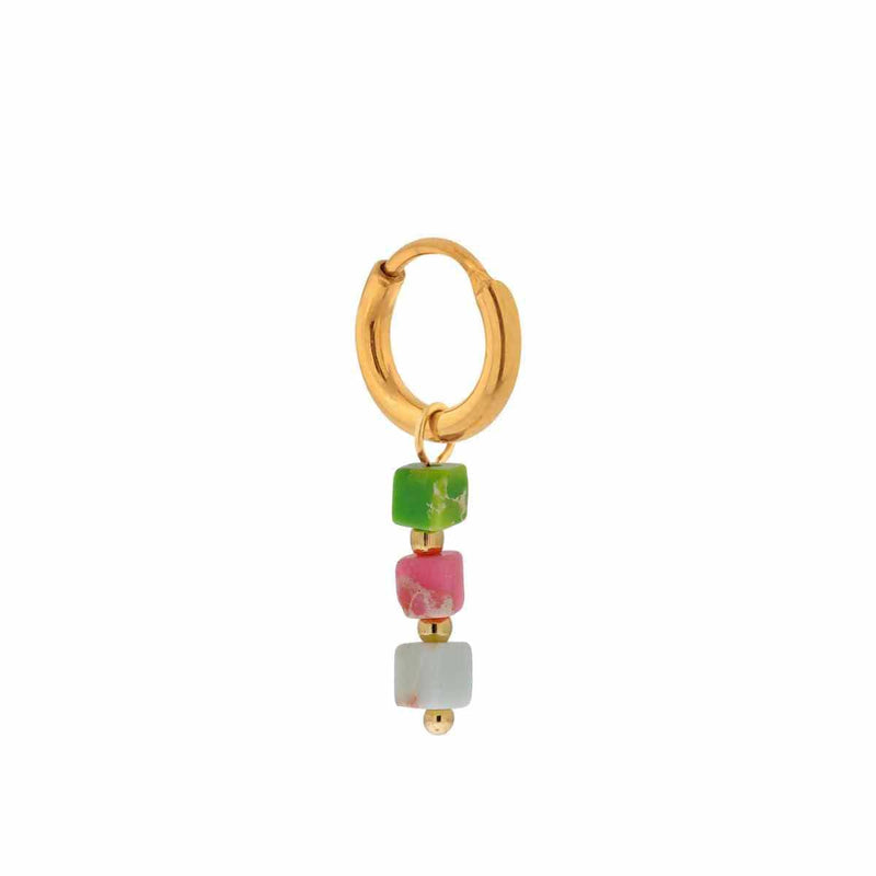 Label Kiki Oorring goud, Cube color - Per stuk