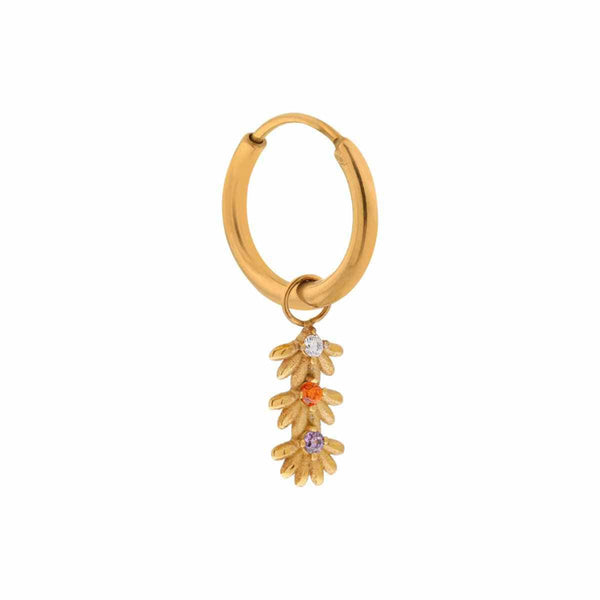Label Kiki Oorring goud, Triple flower color - Per stuk