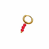 Label Kiki Oorring goud, Triple red dot - Per stuk