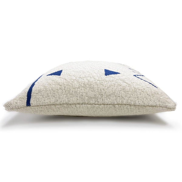 Malagoon FANTASY LINE Knitted kussen 50 x 50cm, Gebroken wit / Blauw