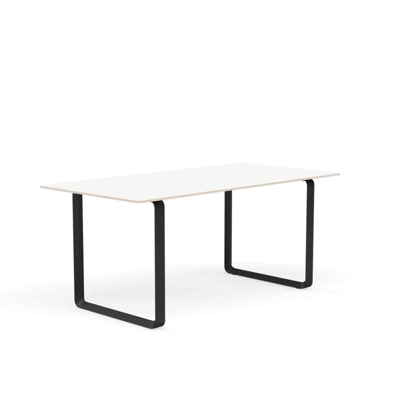 MUUTO 70/70 Table, 170 x 85 cm White Laminate / Plywood / Black
