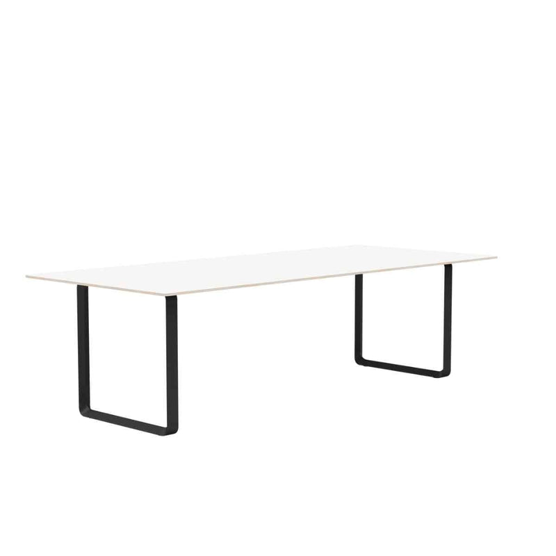 MUUTO 70/70 Table, 255 x 108 cm White Laminate / Plywood / Black