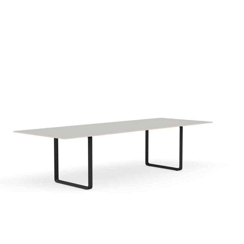 MUUTO 70/70 Table, 295 x 108 cm Grey Linoleum / Plywood / Black