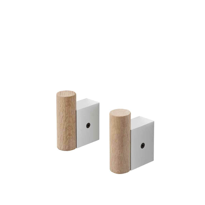 MUUTO ATTACH Coat Hook, set van 2 stuks Eik | Aluminium