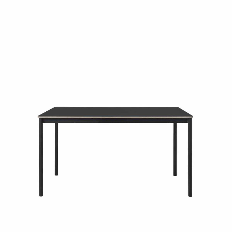 MUUTO Base Table, 140 x 80 cm Black Linoleum/Plywood / Black