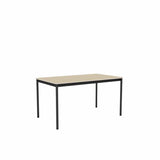 MUUTO Base Table, 140 x 80 cm Lacquered Oak Veneer/Plywood / Black