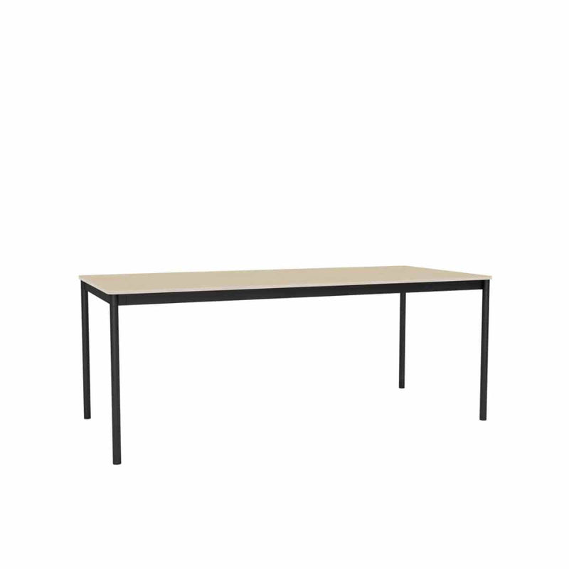 MUUTO Base Table, 190 x 85 cm Lacquered Oak Veneer/Plywood / Black
