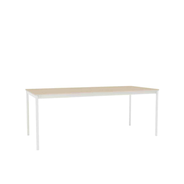 MUUTO Base Table, 190 x 85 cm Lacquered Oak Veneer/Plywood / White