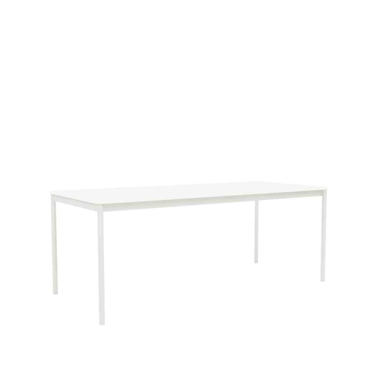MUUTO Base Table, 190 x 85 cm White Laminate/White ABS / White