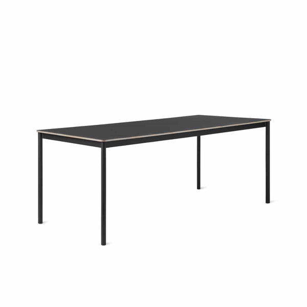 MUUTO Base Table, 250 x 90 cm Black Linoleum/Plywood / Black