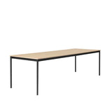 MUUTO Base Table, 250 x 90 cm Lacquered Oak Veneer/Plywood / Black