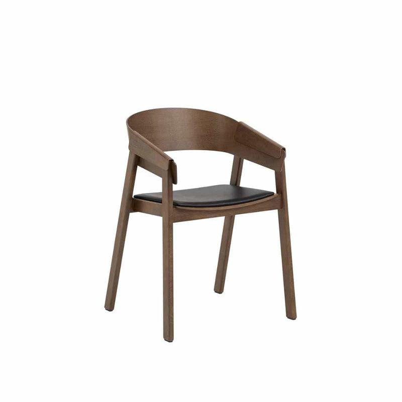 MUUTO COVER Armchair Refine Leather Black/Stained Dark Brown